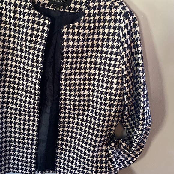 Talbots houndstooth cotton weave jacket blazer - Picture 6 of 7